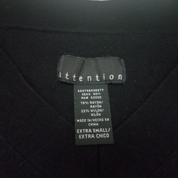 Black V-Neck Sweater by attention - Picture 2 of 6